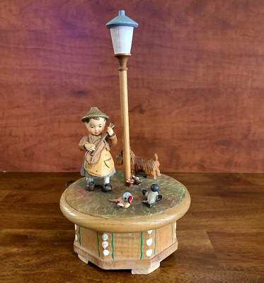 Anri Wood Carved Carousel Music Box Do Re Mi by Thorens