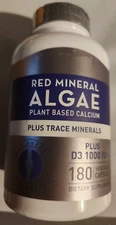 Red Mineral Algae 1800mg Aquamin Plant Based Vegan Calcium Magneisum/Vitamin D3