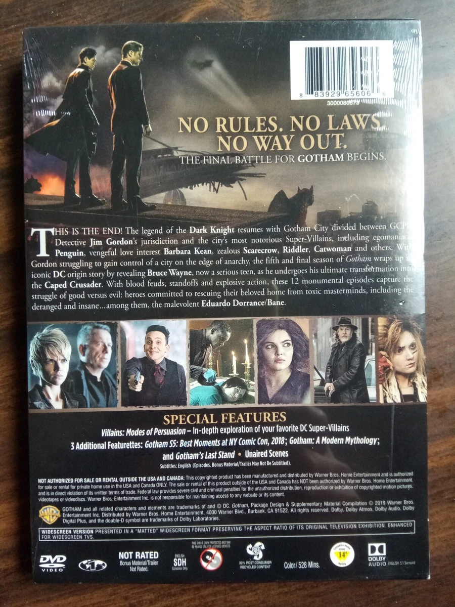GOTHAM: THE FIFTH AND FINAL SEASON BRAND NEW DVD. SEALED