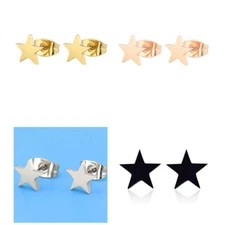 2pairs stainless steel Star earrings, 4 colors Available Wholesale FJS08-007