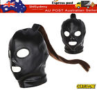 <!--F#f_0-->PU Leather Harness Head Hood Mask with Hair Open Mouth Ponytail Restraint BDSM<!--F/-->