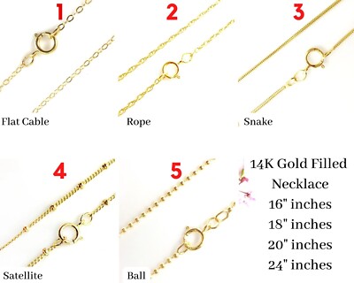 Gold FIlled Chain Rolo,Ball,Snake,Curb Chain Necklace Ready