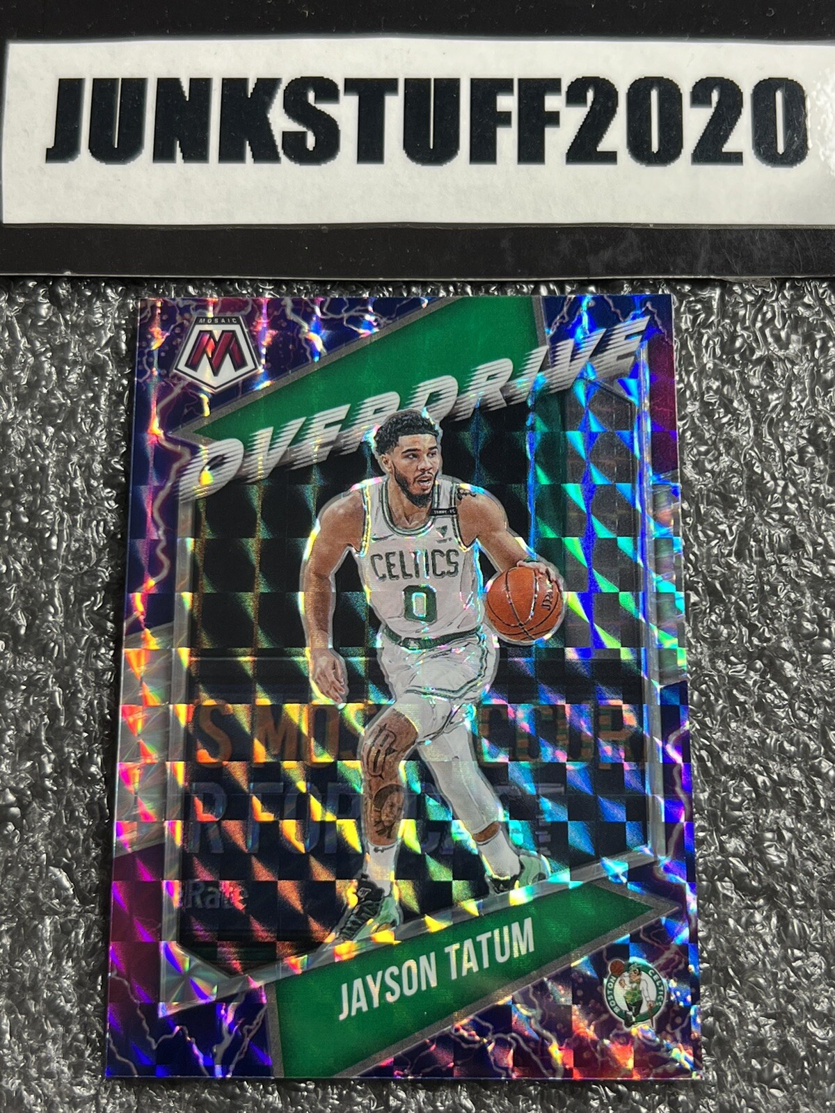 2020-21 Mosaic Jayson Tatum SP Overdrive Silver Prizm Hobby insert #12 Rare