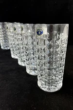 Highball Tumbler set of 6  Water Wine Juice Glasses 8 oz Bohemia Czech Crystal