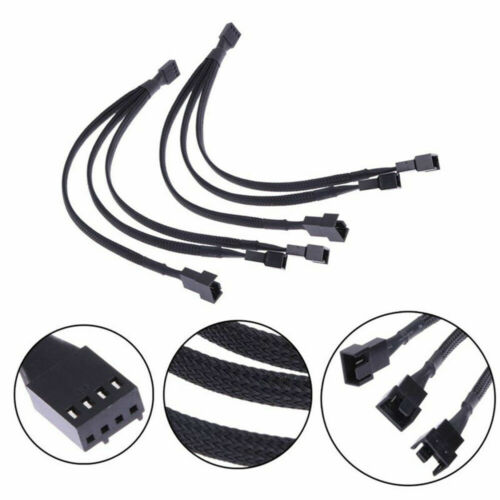 Black 4Pin 1 to 3 Way PWM Case PC Fan Splitter Hub Power Adapter Cable Connector - Picture 2 of 10