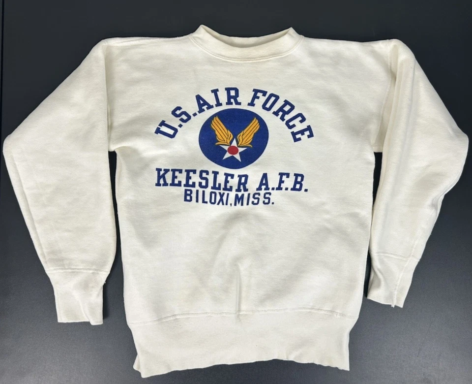 Sudadera True Vintage Años 50 Campeón Hombre Correr Fuerza Aérea de los Estados Unidos Keesler A.F.B. Foto 4 de 4