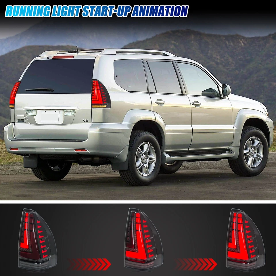 Luces traseras LED para Lexus GX470 2003-2009 conjunto de luces traseras de señal dinámica Foto 3 de 4