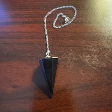 Black Obsidian Pendulum, Untreated Natural Stone for Dowsing/Divination
