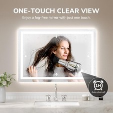 LED Bathroom Mirror 20-48Inch Lighted Anti-Fog Dimmable 3-Color Dimmable Lighted