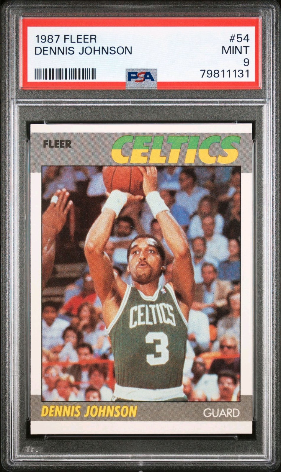1987 Fleer Basketball #54 Dennis Johnson Boston Celtics PSA 9 Mint NEW