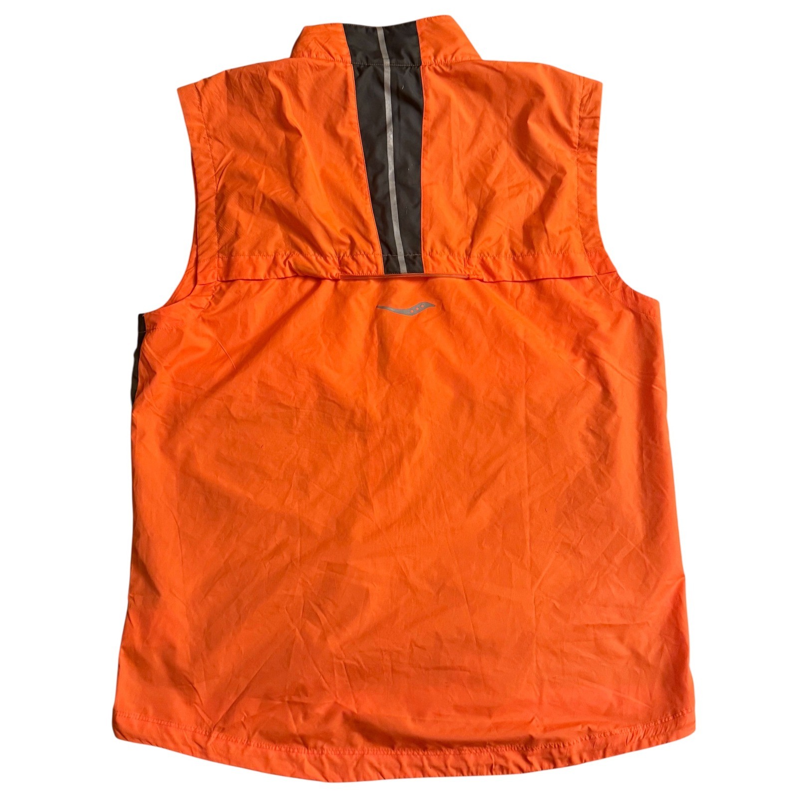 Saucony Vizipro Mens Orange Reflective Running Vest Size Medium thumbnail 6