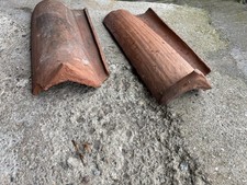 2 alte Dachziegel, Firstziegel aus Ton TOP Zustand 45cm x20cm