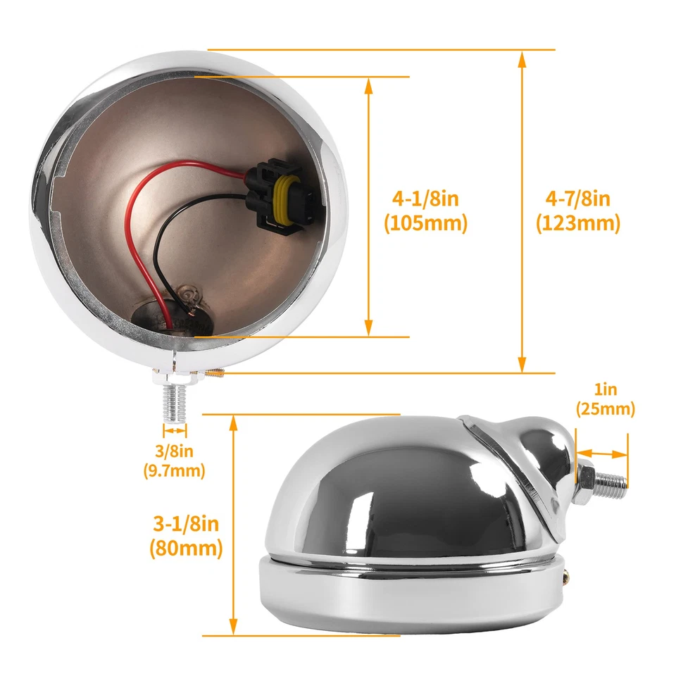 2 PIEZAS 4.5"" Cromo LED Luz Antiniebla Punto de Paso Carcasa para Harley Motocicleta Foto 2 de 4