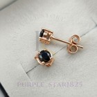 4MM Round Cut Simulated Black Diamond Stud Earrings 14K Rose Gold Plated #55 — photo 3