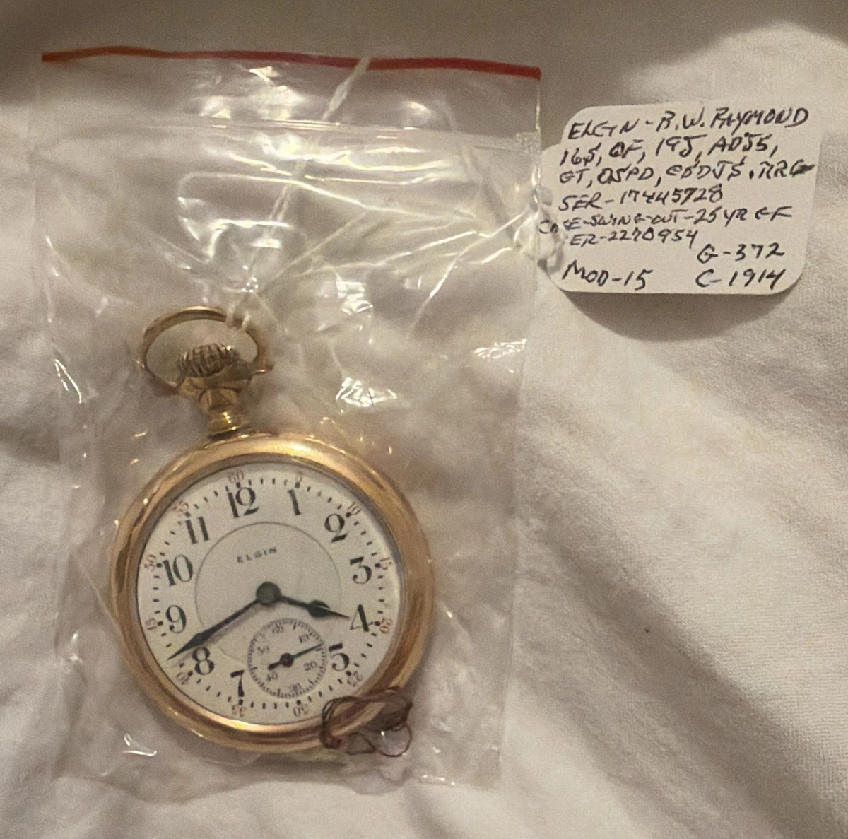 Elgin Gold Filled Pocket Watch Pocket Watches with Vintage 1910 