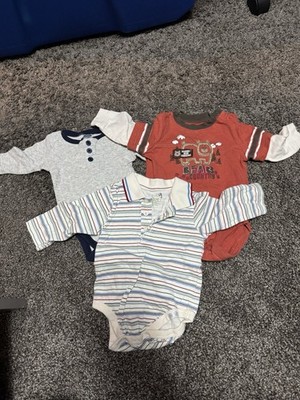 3-Piece Unisex Baby Long Sleeve Bodysuit Set, Striped Animal, Snap