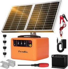 48KM Solar Electric Fence Charger with 15W Solar Panel,6-12KV Adjustable