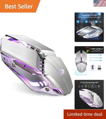 Advanced 2.4G Wireless Mouse - Silent Click & LED, Perfect for Gaming & Work