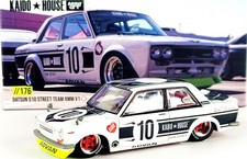 Kaido House x Mini GT Datsun 510 Street Team XMM V1 ⬜ WHITE ⬜ KHMG176 1/64 (NEW)