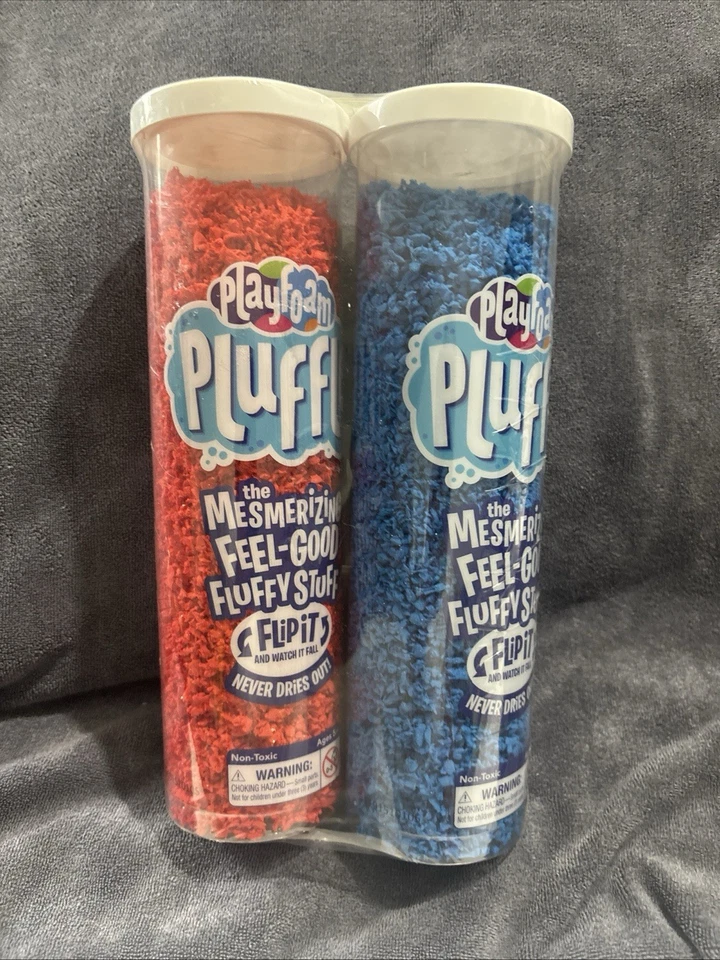 Playfoam Pluffle rot/blau 2er Pack, sensorisches Spielzeug trocknet nie aus faszinierend Neu