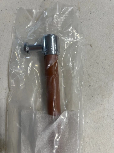 Signature 489374 Lazzara Cognac Leather Cabinet Pull - Polished Chrome, 7-9/16" - Picture 1 of 2