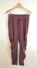 Athleta Attitude Ruched Leg Joggers Size 2 Volcanic Violet Stretch Drawstring