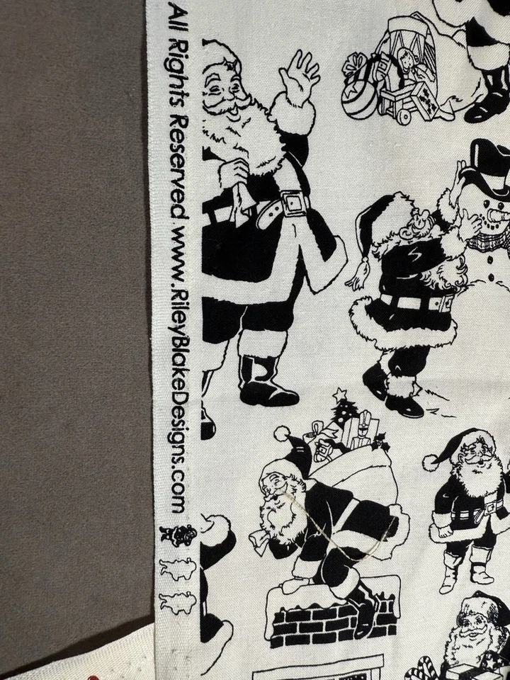 Riley Blake Santa Cotton Christmas Fabric In 2 Colors 2 - 1 Yard Pieces X 44” - Image 3 of 4