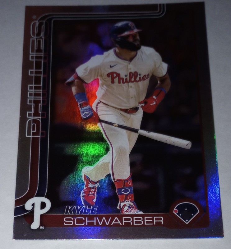 2025 Topps Kyle Schwarber Lot #141 Rainbow foil+ MLM relic+Power Players PP5 ! !
