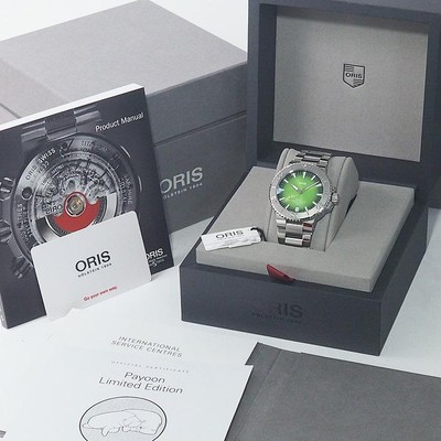 Oris Aquis Date Payon Limited 250  01 400 7763 4117-Set AT SS Green 43mm Grade A