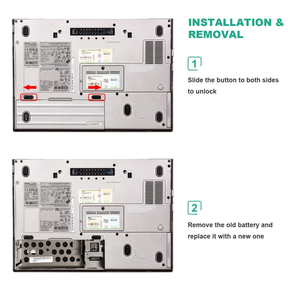 Batería de 6/9 celdas para Dell Latitude D620 D630 D631 D640 Precision M2300 PC764 EE. UU. Foto 3 de 4