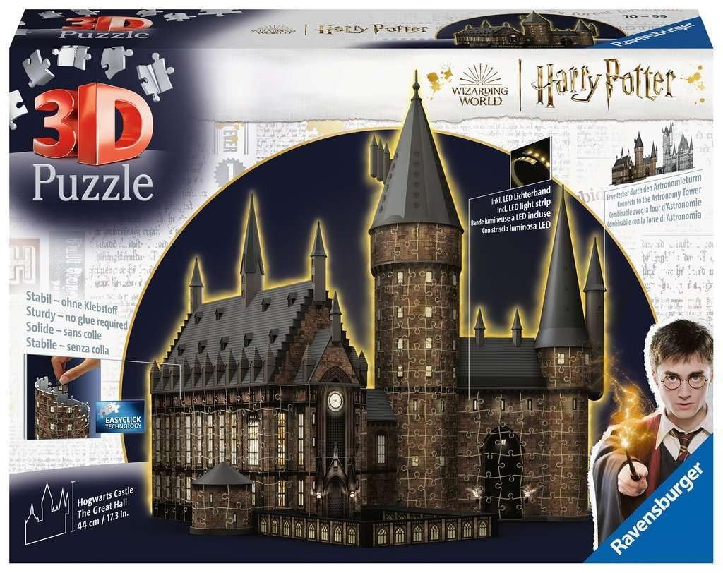 Puzzle 3D Château de Poudlard illuminé assemblage facile sans colle