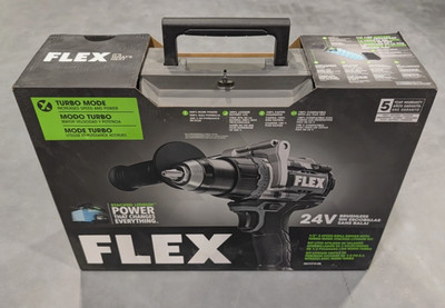 FLEX 24V 1/2in 2-Speed Hammer Drill Driver With Turbo Mode Kit + 2 Batteries NEW
