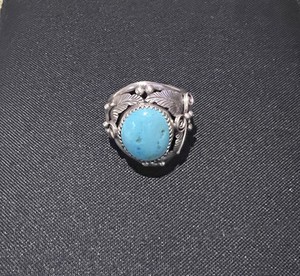 Vtg “Sleeping Beauty” Native American Men’s Signet Ring.  SZ: 10  13.25g