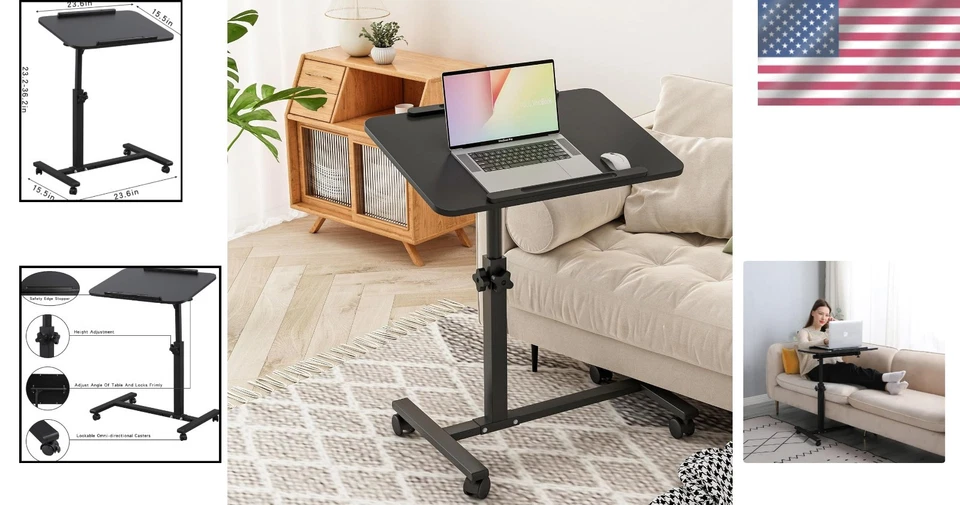 Adjustable Overbed Laptop Desk Cart - Image 2 of 4