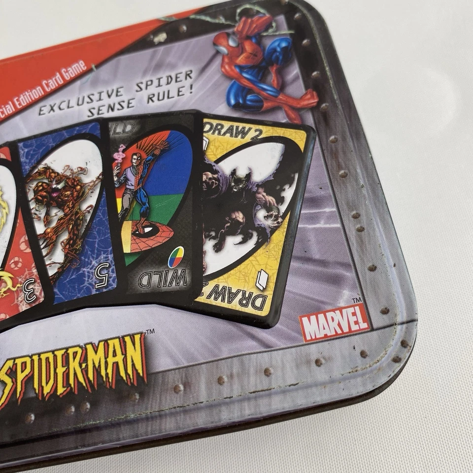 Marvel Spider-Man UNO Special Edition Card Game 2002 Collector Tin Spider Sense - Image 2 of 4