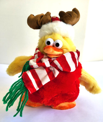 Dan Dee Collector s Choice Holiday Duck Plush   Tested & Working   Reindeer
