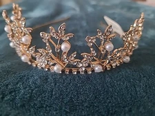 Luxury Bridal Faux Pearl Metal Crown New