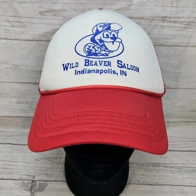 Wild Beaver Saloon Indianapolis IN Funny Trucker Foam Mesh Trucker Hat Cap Red