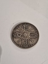 1912 Very Fine vf KING GEORGE V Florin. .925 Silver.