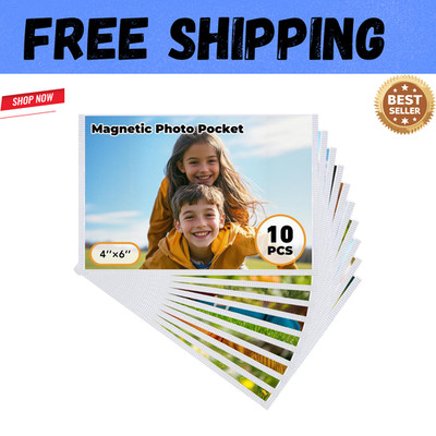 Magnetic Picture Frame, 10 Pcs Magnetic Picture Frames for Refrigerator 4x6, Mag