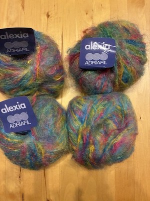 Adriafil Alexia 4 Balls Mohair Blend Rainbow Variegated 50g/103 yd each NOS