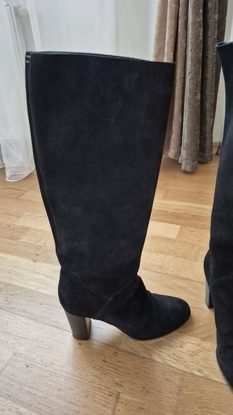 Women Sergio Rossi Boots Black Leather 38