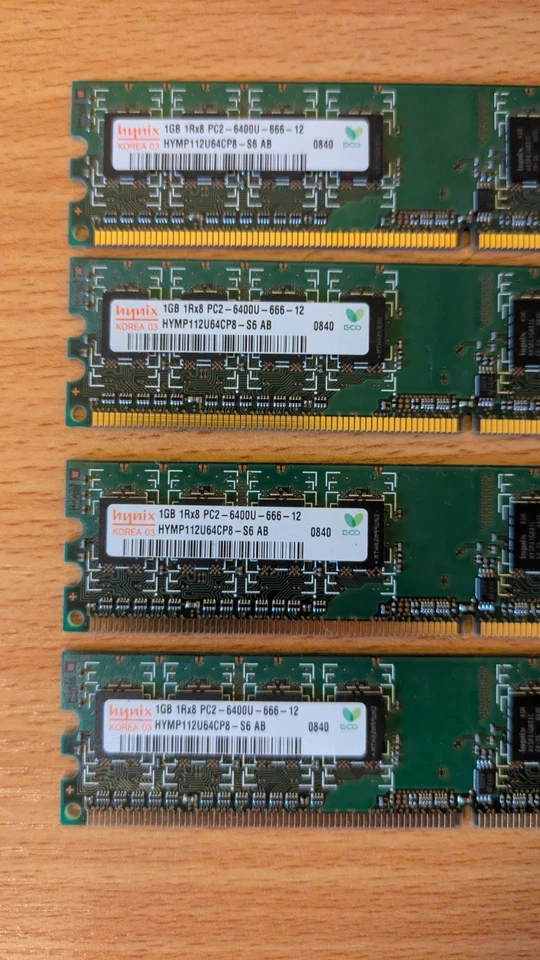 Hynix 4 x 1 GB IRx8 PC2 6400U 666 12 Memory Ram Ref 00212 - Image 2 of 4