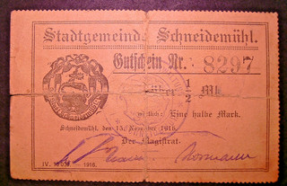 254) SCHNEIDEMÜHL (Piła) ★★★ 1/2 Mark 15. Nov. 1916 ★★★