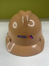 MSA V-Gard Full Brim New Jersey Transit Hard Hat - Fas-Trac Suspension