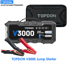 New Improved TOPDON V3000 3000A Car Jump Starter Booster Pack Power Bank