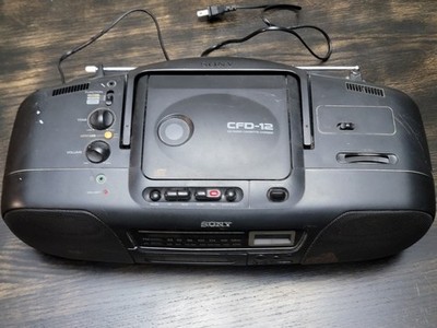 Sony CFD-12 Personal Audio System Portable CD Cassette Boombox AM/FM Radio