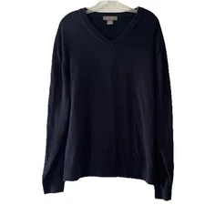 Daniel Cremieux Men Size XL Navy 100% Supima Cotton Signature Collection Sweater