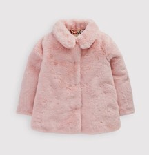 BODEN Girls Faux Fur Collared Coat in Pink - Size 5-6 Years / 116cm