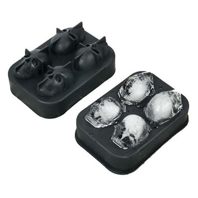 Skull Shape 3D Ice Jelly Cube Mold Maker Bar Party Silicone Tray Chocolate Mould